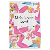 Flamingo summer party with photo mittlere geschenktüte (Rückseite)