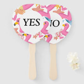 Flamingo summer party Yes No game Fächer (Vorne und Hinten)