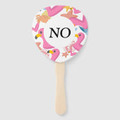 Flamingo summer party Yes No game Fächer (Rückseite)