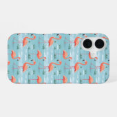Flamingo Summer Pattern iPhone 16 Hülle (Rückseite (Horizontal))