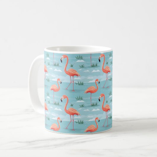 Flamingo Summer Pattern Kaffeetasse (Vorderseite Links)