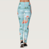 Flamingo Summer Pattern Leggings (Rückseite)