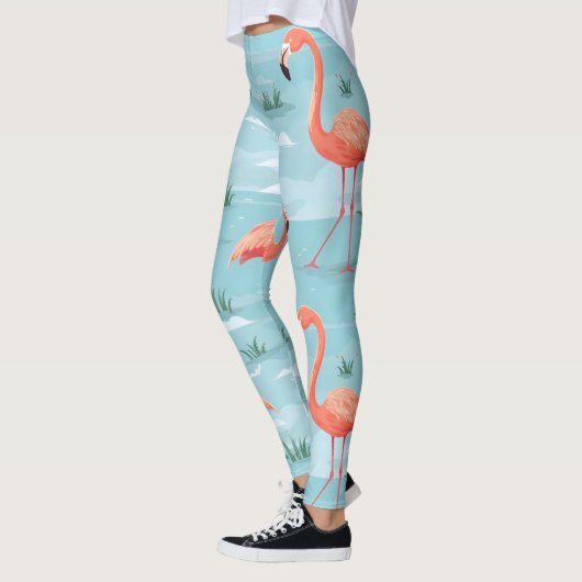 Flamingo Summer Pattern Leggings (Links)