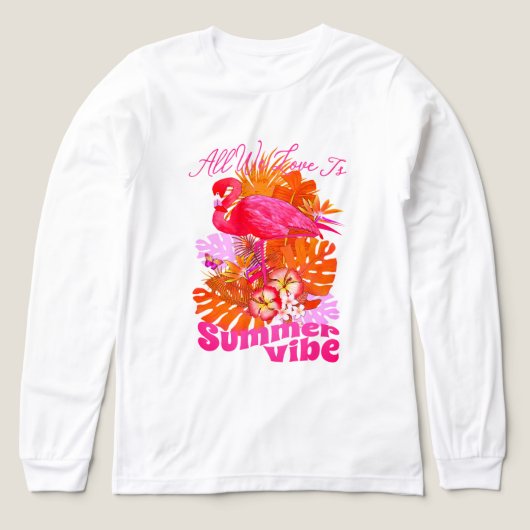 Flamingo Summer Pink Tri-Blend Shirt (Design Vorderseite)