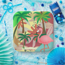 Flamingo Summer Themed Pappteller