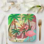 Flamingo Summer Themed Pappteller (Hochzeit)