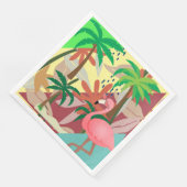 Flamingo Summer Themed Serviette (Ecke)