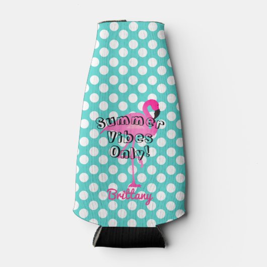 Flamingo Summer Vibes nur Flasche Cooler Flaschenkühler (Vorderseite)