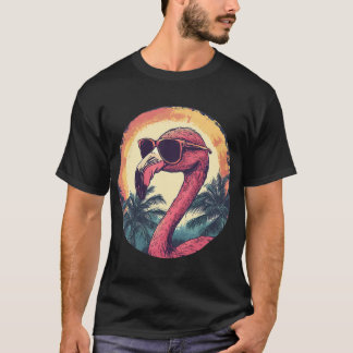 Flamingo Sunglasses Palm Tree Beach T-Shirt