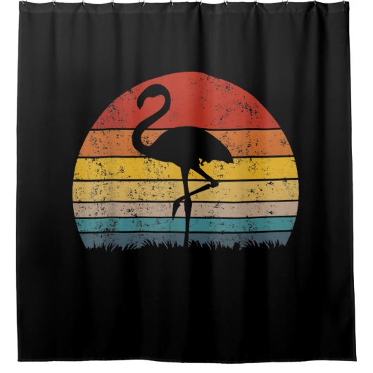 Flamingo Sunset Flamingo Gift Duschvorhang (Vorderseite)