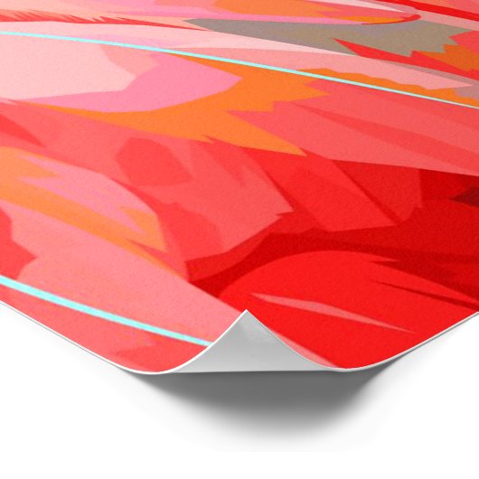 Flamingo sunset poster (Ecke)