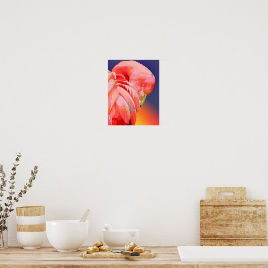 Flamingo sunset poster (Küche)