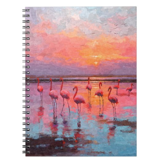 Flamingo Sunset Reflections Notebook Notizblock (Vorderseite)