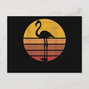 Flamingo  Sunset Trendy Animal Silhouette Flamingo Ankündigungspostkarte