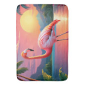 Flamingo Sunset Tropical Beach Badematte (Vorderseite Vertikal)