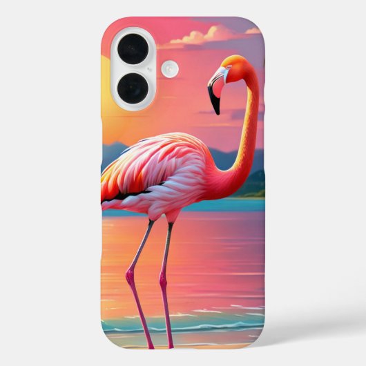 Flamingo Sunset Tropical Beach Case-Mate iPhone Hülle (Rückseite)