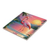 Flamingo Sunset Tropical Beach Fliese (Seite)