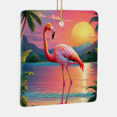 Flamingo Sunset Tropical Beach Keramikornament (Rechts)
