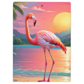Flamingo Sunset Tropical Beach Klemmbrett (Rückseite)