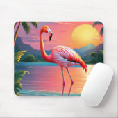 Flamingo Sunset Tropical Beach Mousepad (Mit Mouse)