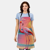 Flamingo Sunset Tropical Beach Schürze (Getragen)