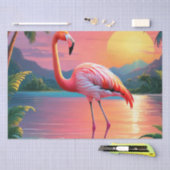 Flamingo Sunset Tropical Beach Seidenpapier (Handwerk)