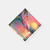 Flamingo Sunset Tropical Beach Serviette (Ecke)