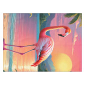 Flamingo Sunset Tropical Beach Tischdecke (Vorderseite (Horizontal))
