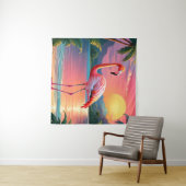 Flamingo Sunset Tropical Beach Wandteppich (Beispiel (Horizontal))