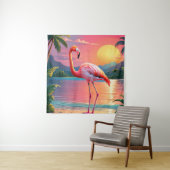 Flamingo Sunset Tropical Beach Wandteppich (Beispiel)