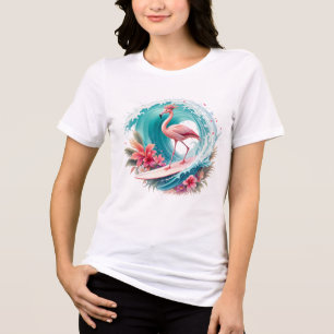 Flamingo-Surf-Stil Tri-Blend Shirt