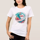 Flamingo Surf Style Tri-Blend Shirt (Vorderseite)