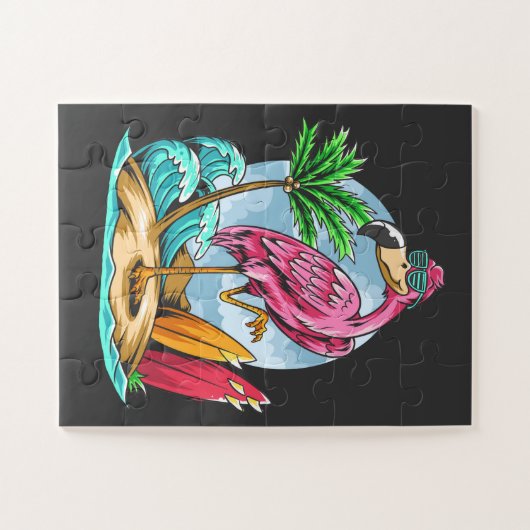 Flamingo surfen puzzle (Horizontal)
