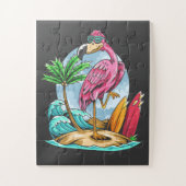 Flamingo surfen puzzle (Vertikal)