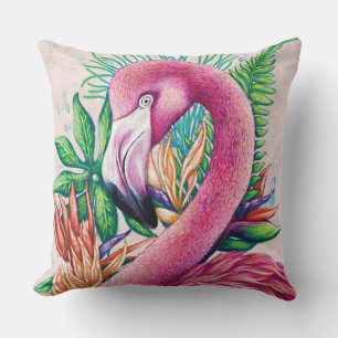 Flamingo Süß Tropisch Rosa Wurf Kissen