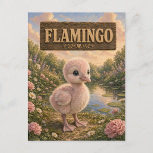 Flamingo Süßes Baby-Geschichtenbuch-Nursery-Tier Postkarte