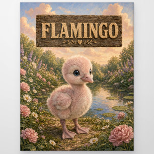 Flamingo Süßes Baby-Geschichtenbuch-Nursery-Tier Postkarte