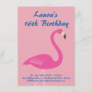 Flamingo Sweet 16 Geburtstagsparty Einladung - Ros