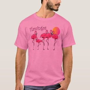 Flamingo-Tango am Sonnenuntergang--T - Shirts u.