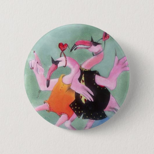 Flamingo-Tanz Button (Vorderseite)