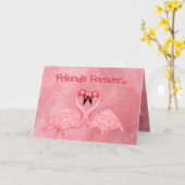 Flamingo-Tanz Karte (Gelbe Blume)