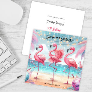 Flamingo-Tanz- und Geburtstagsfeier-Party Einladung