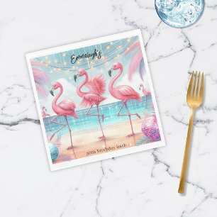 Flamingo-Tanz- und Geburtstagsfeier-Party Serviette