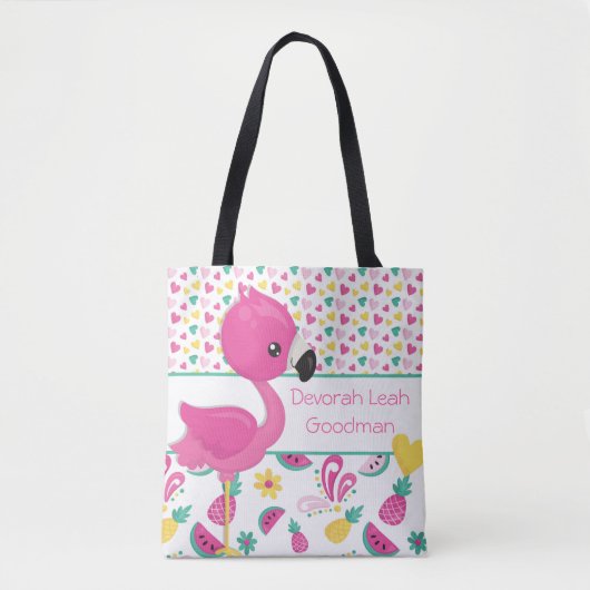 Flamingo-Taschentasche - personalisiert Tasche (Vorderseite)