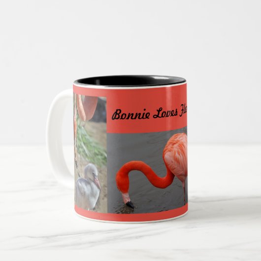 Flamingo-Tasse Zweifarbige Tasse (Vorderseite Links)