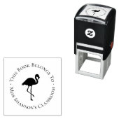 Flamingo Teacher Buchzeichen Label Gumber Permastempel (Beispiel)