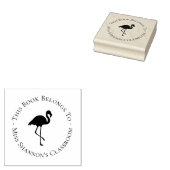 Flamingo Teacher Buchzeichen Label Gummistempel (Stempel)