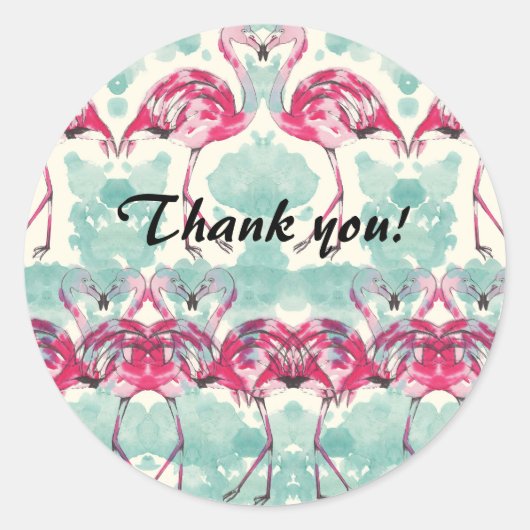 Flamingo Thank you sticker (Vorderseite)