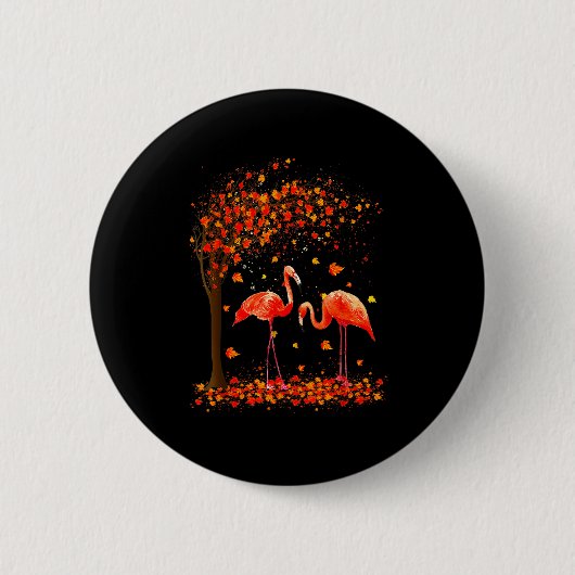 Flamingo Thanksgiving Halloween It's Fall Y'all Au Button (Vorderseite)
