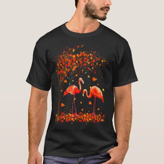 Flamingo Thanksgiving Halloween It's Fall Y'all Au T-Shirt (Vorderseite)